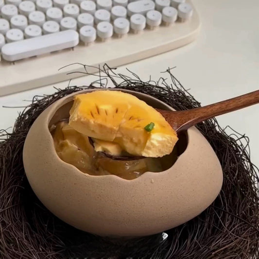 Ceramic Eggshell Bowl and Bird's Nest